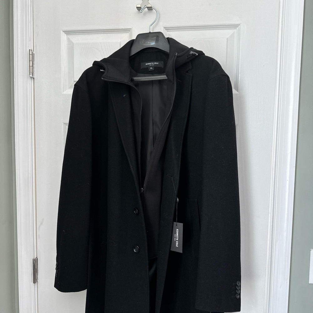 Kenneth Cole  XL Hooded Lined NY  Rawson Black  Men’s Winter Coat NWT   MSRP$350